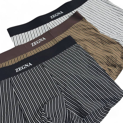 Zegna Men’s Striped Boxer Briefs (3-Pack) 🇮🇹 | Luxury Designer Underwear