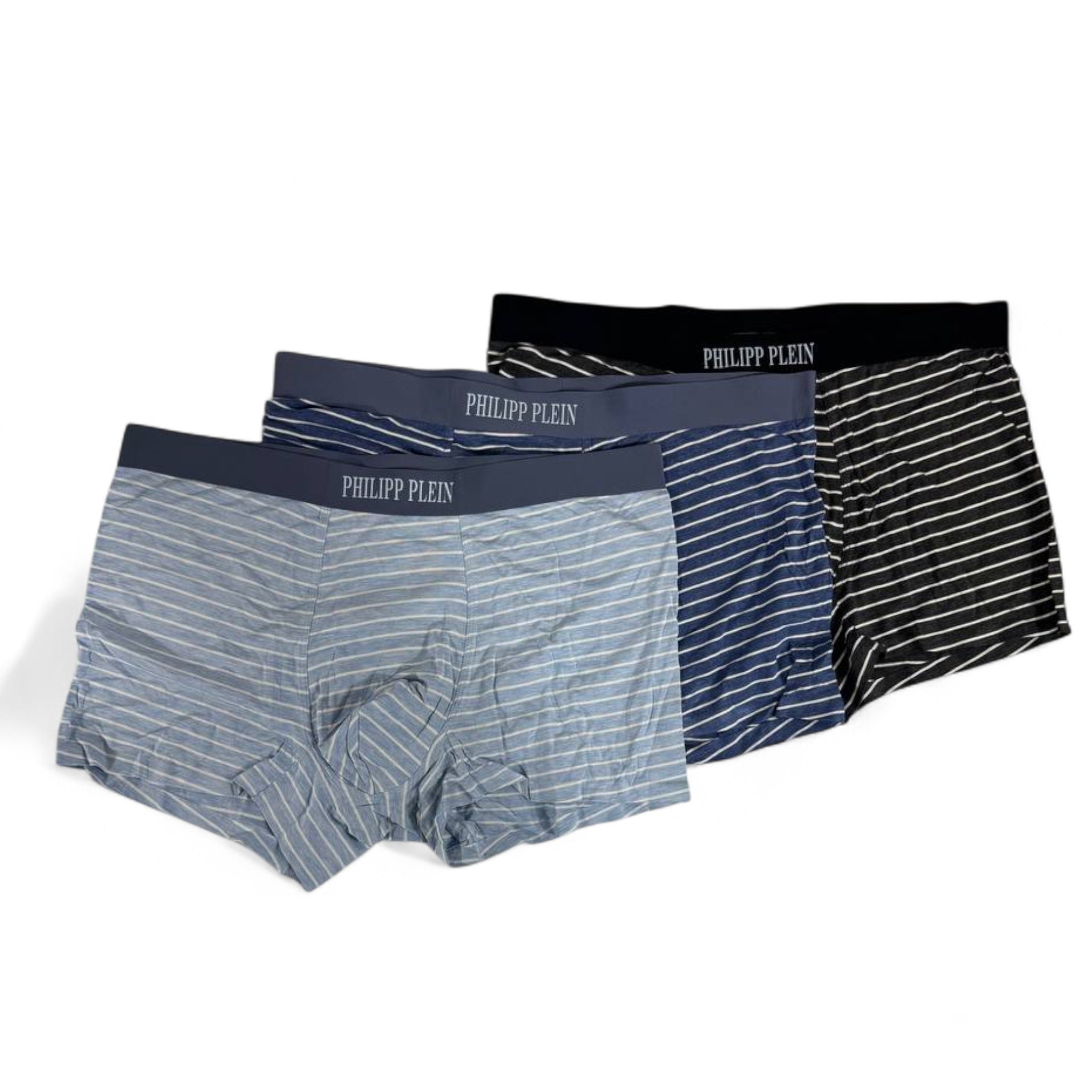 ⚡ Philipp Plein Men’s Striped Boxer Set (3 Pieces) | Luxury Comfort & Bold Style