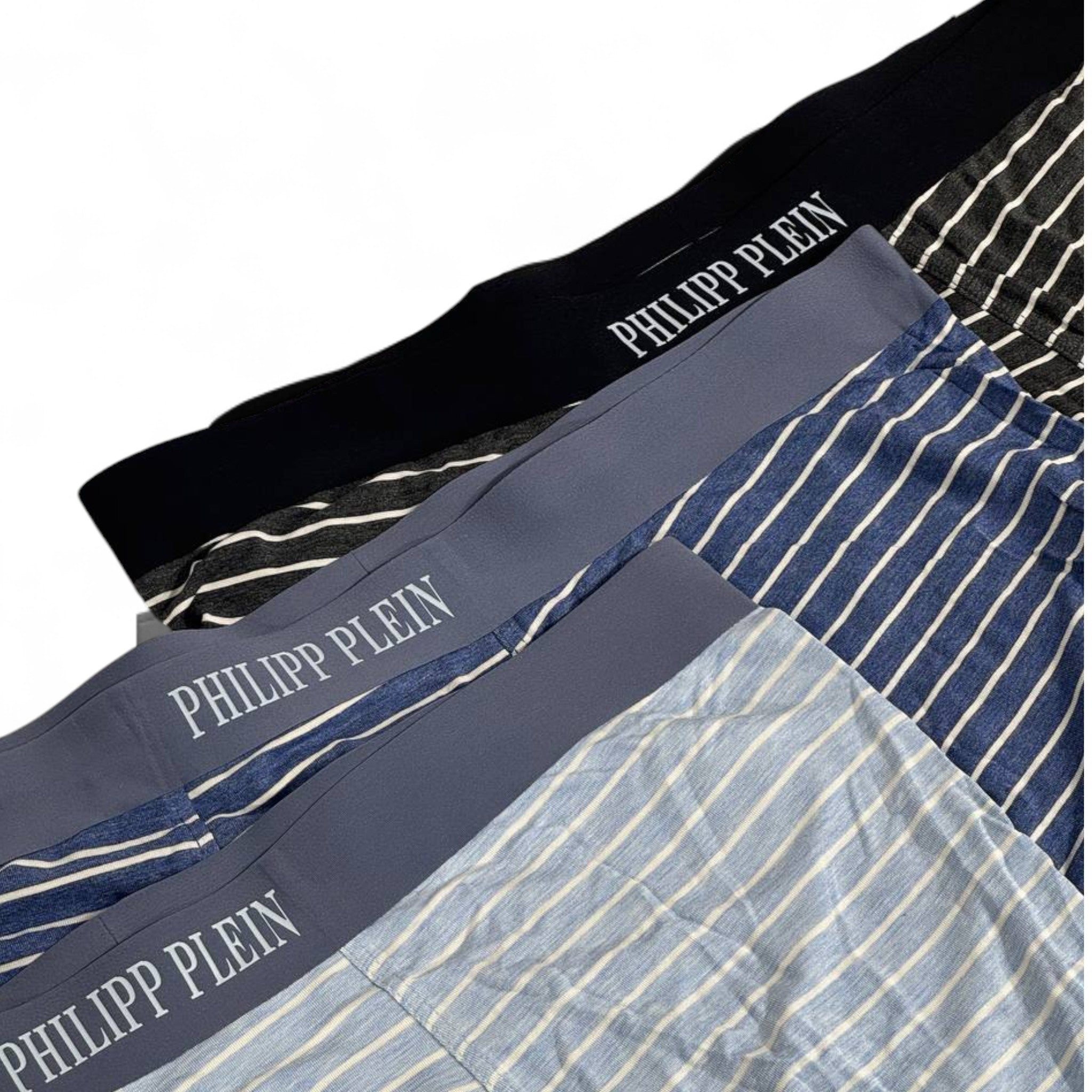 ⚡ Philipp Plein Men’s Striped Boxer Set (3 Pieces) | Luxury Comfort & Bold Style