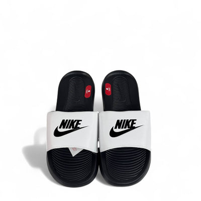 Nike Tech Black & White Slides – Classic Comfort & Sport Style