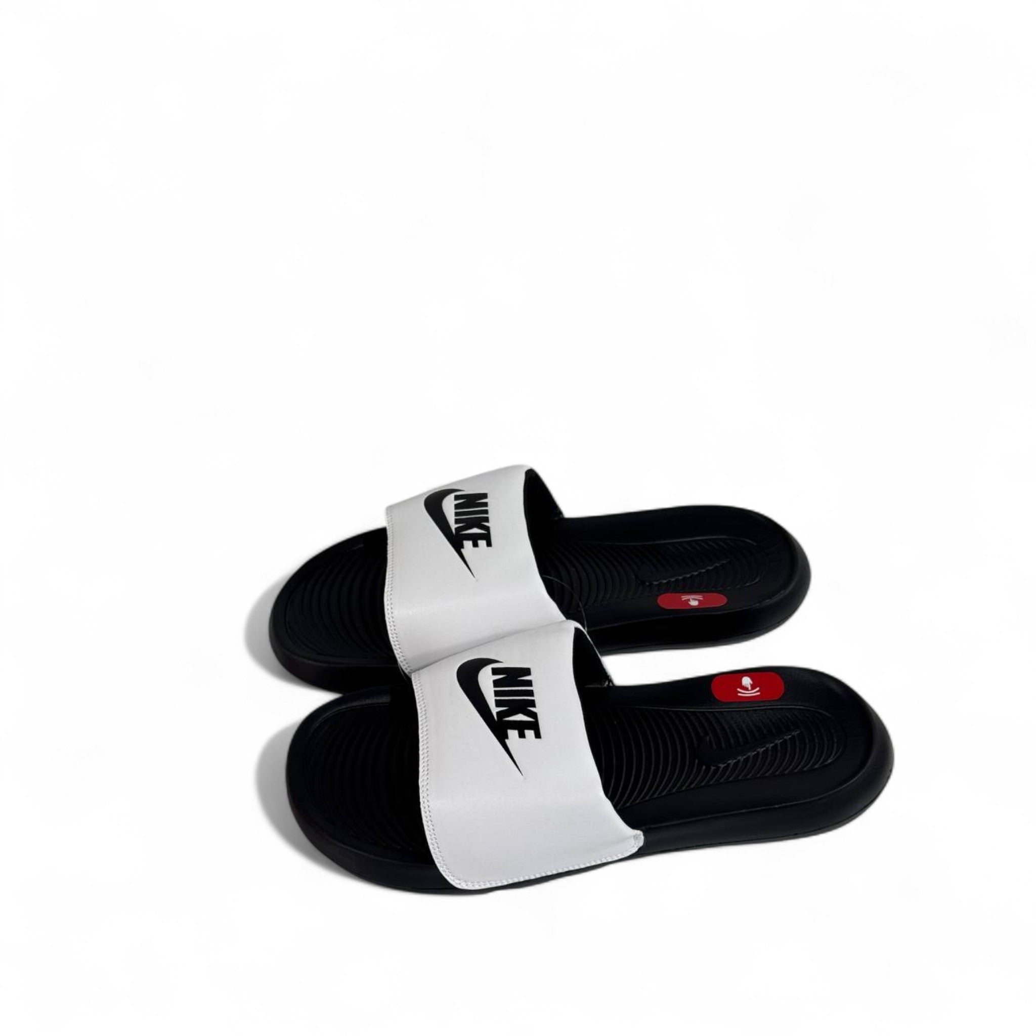 ⚫⚪ Nike Tech Black & White Slides | Classic Comfort & Sport Style