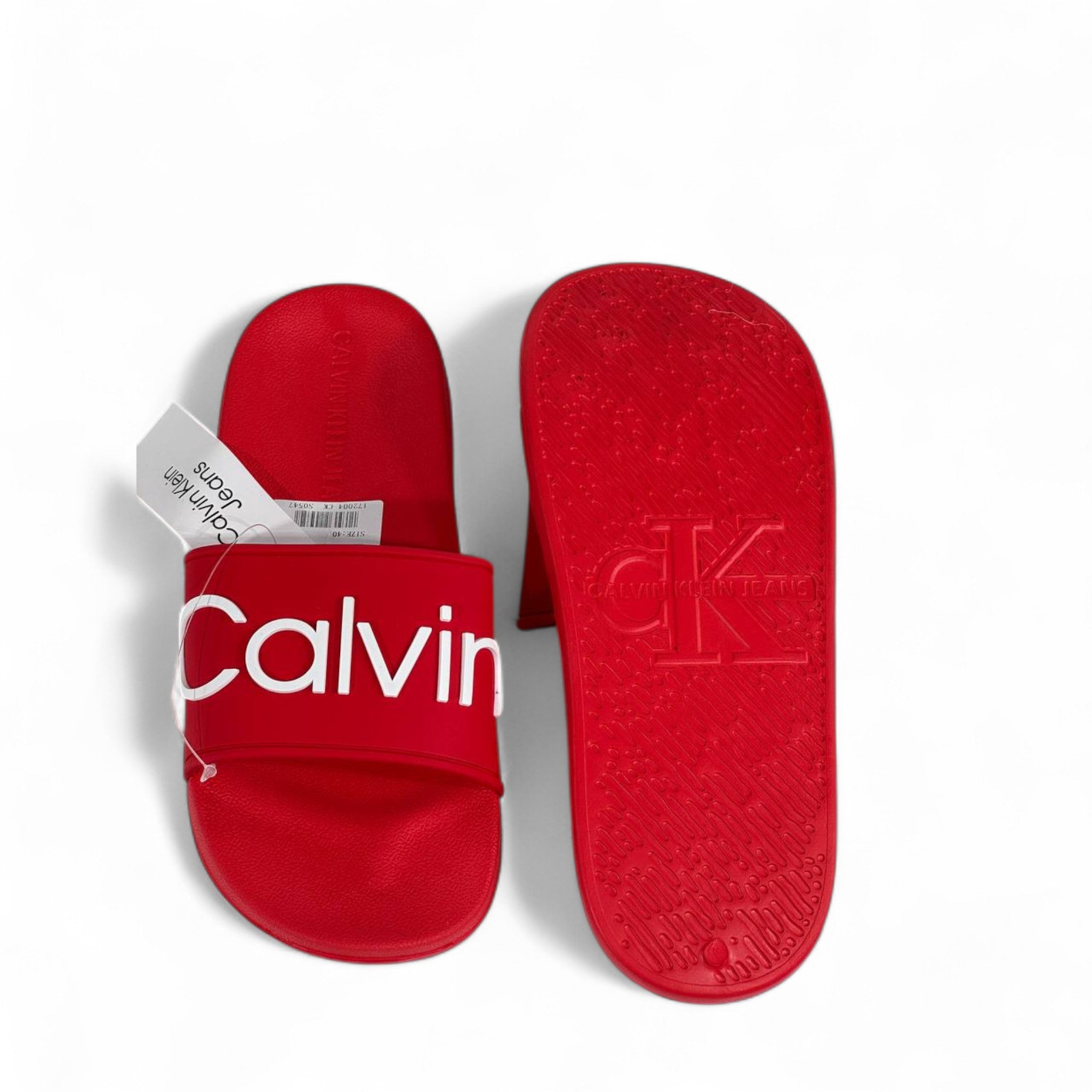 ❤️ Calvin Klein Red Slides | Bold Comfort & Modern Street Style