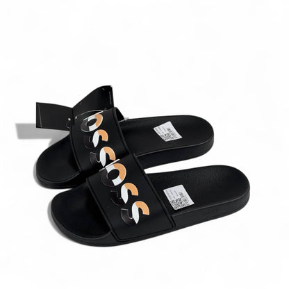 🖤 BOSS Black Slides | Multicolor Logo Comfort & Modern Luxury