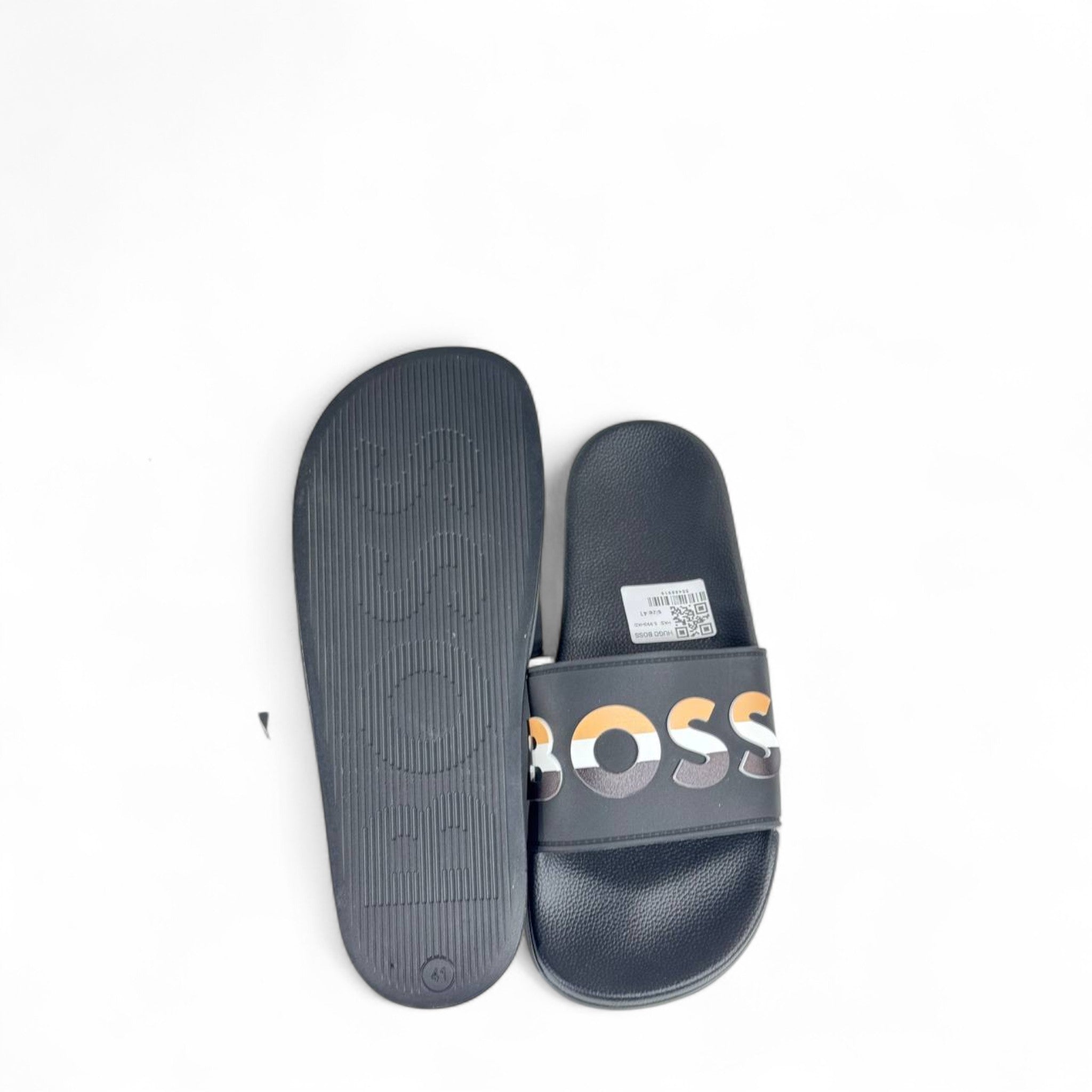 🖤 BOSS Black Slides | Multicolor Logo Comfort & Modern Luxury