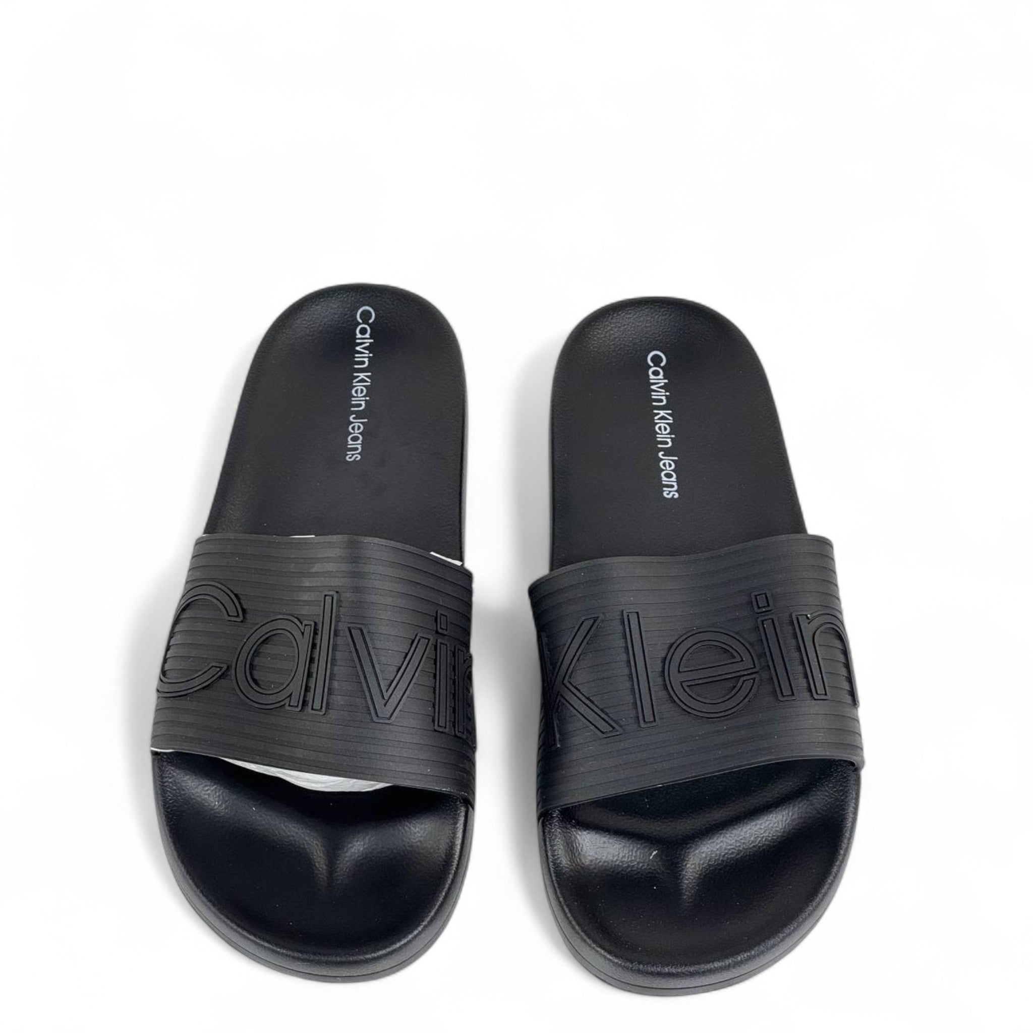 🖤 Calvin Klein Jeans Triple Black Slides | Minimalist Comfort & Modern Style