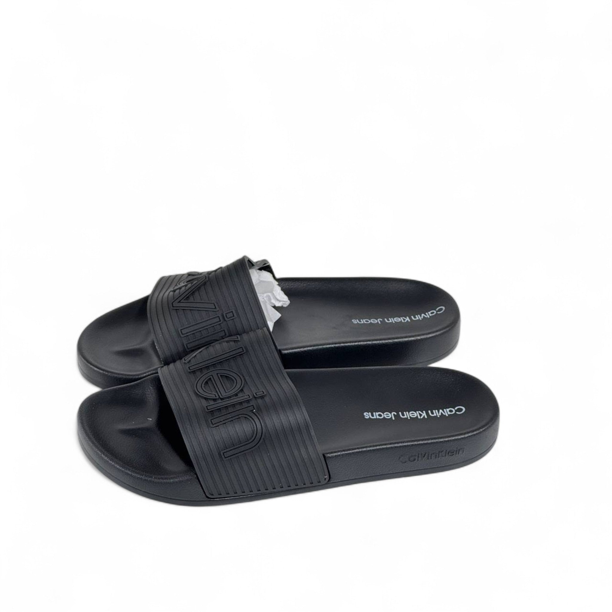 🖤 Calvin Klein Jeans Triple Black Slides | Minimalist Comfort & Modern Style