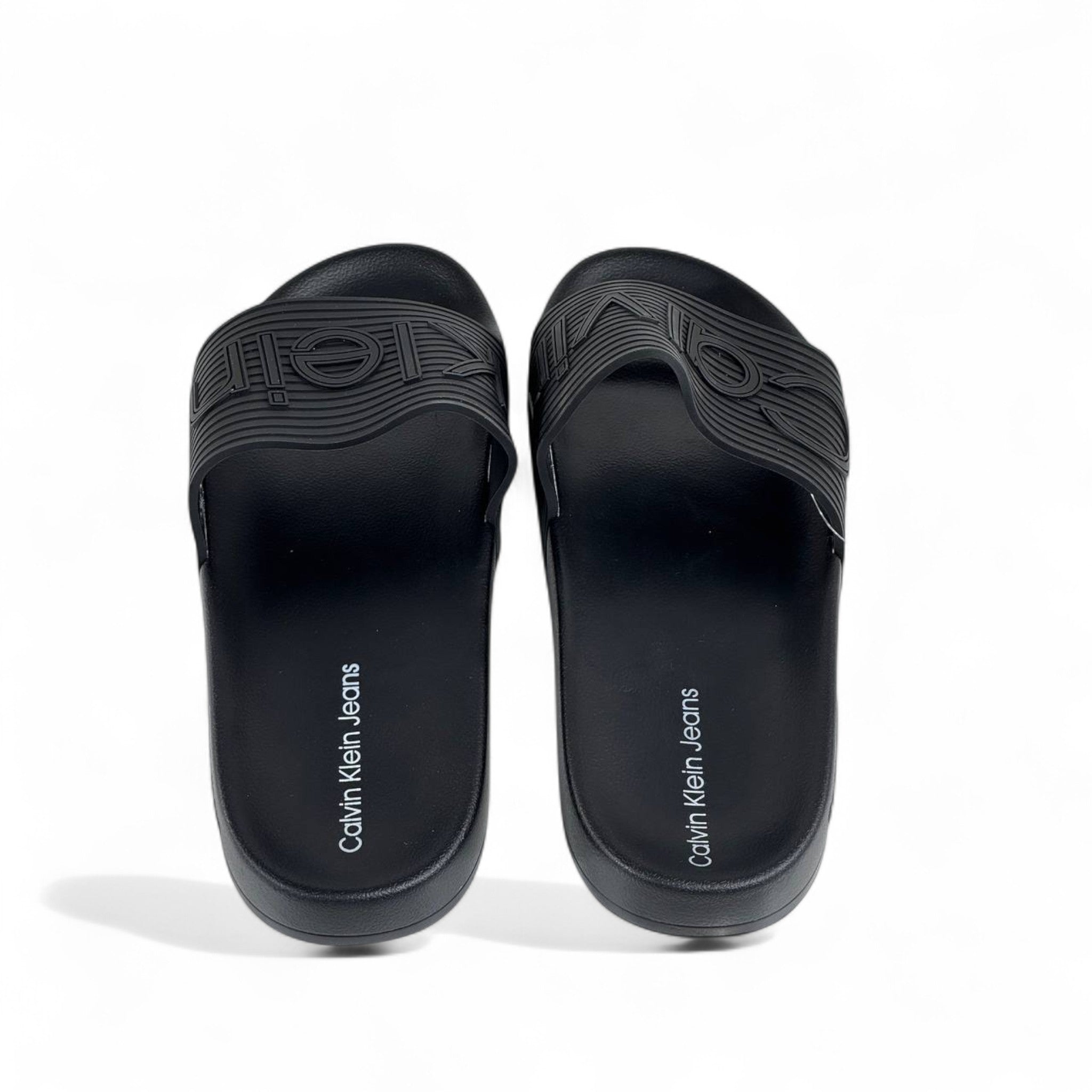 🖤 Calvin Klein Jeans Triple Black Slides | Minimalist Comfort & Modern Style