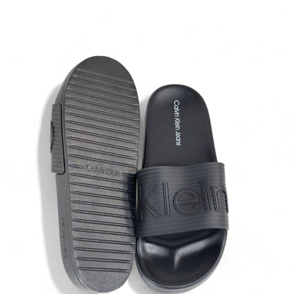 🖤 Calvin Klein Jeans Triple Black Slides | Minimalist Comfort & Modern Style