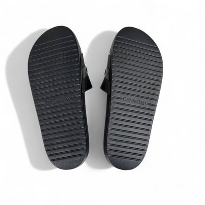 🖤💚 Calvin Klein Jeans Black Slides | Modern Comfort & Green Logo Accent