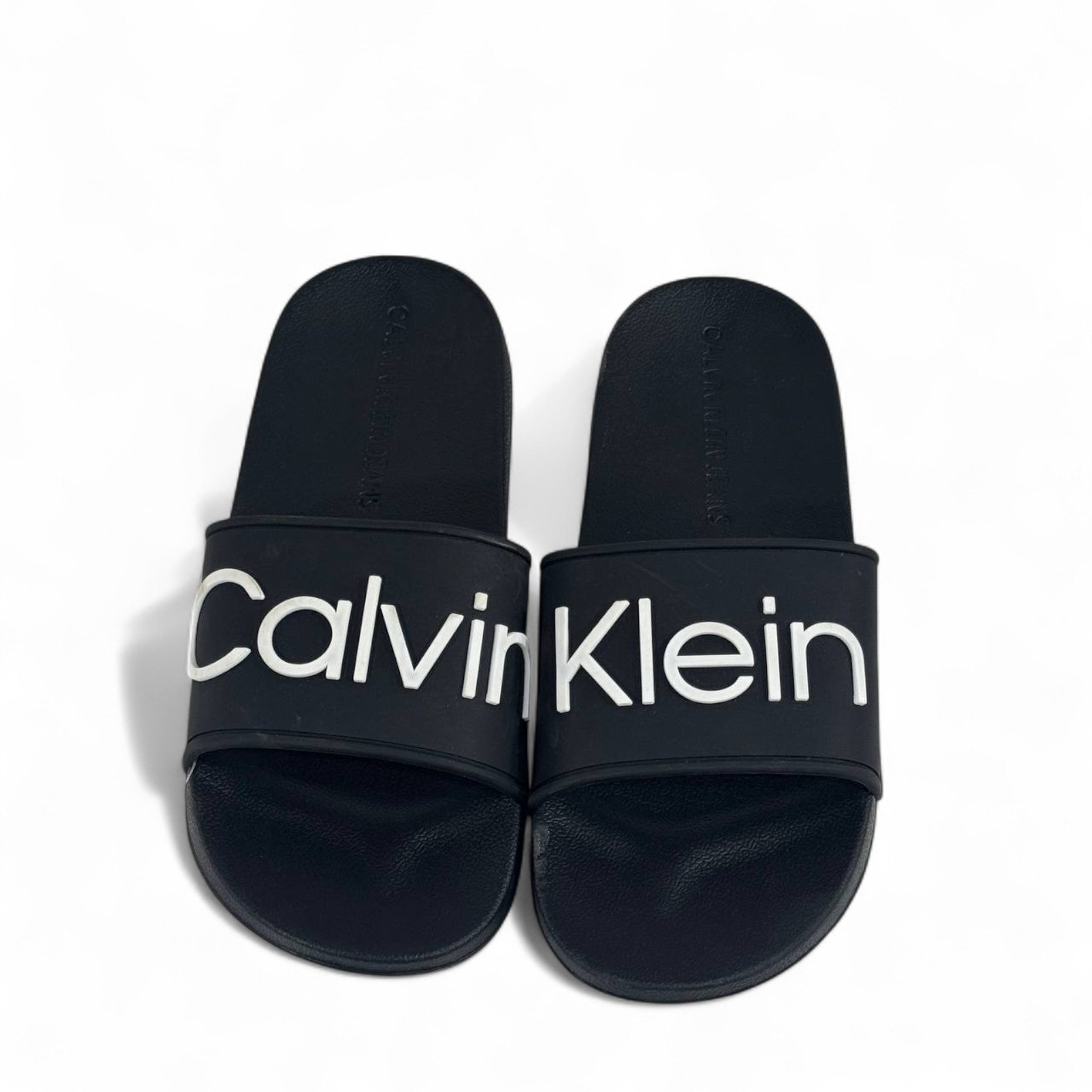 ⚡ Calvin Klein Oversized Logo Slides | Black & White Contrast