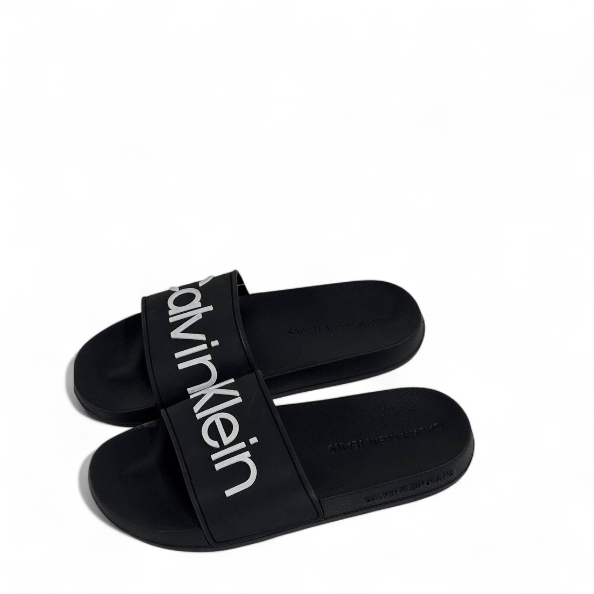 ⚡ Calvin Klein Oversized Logo Slides | Black & White Contrast