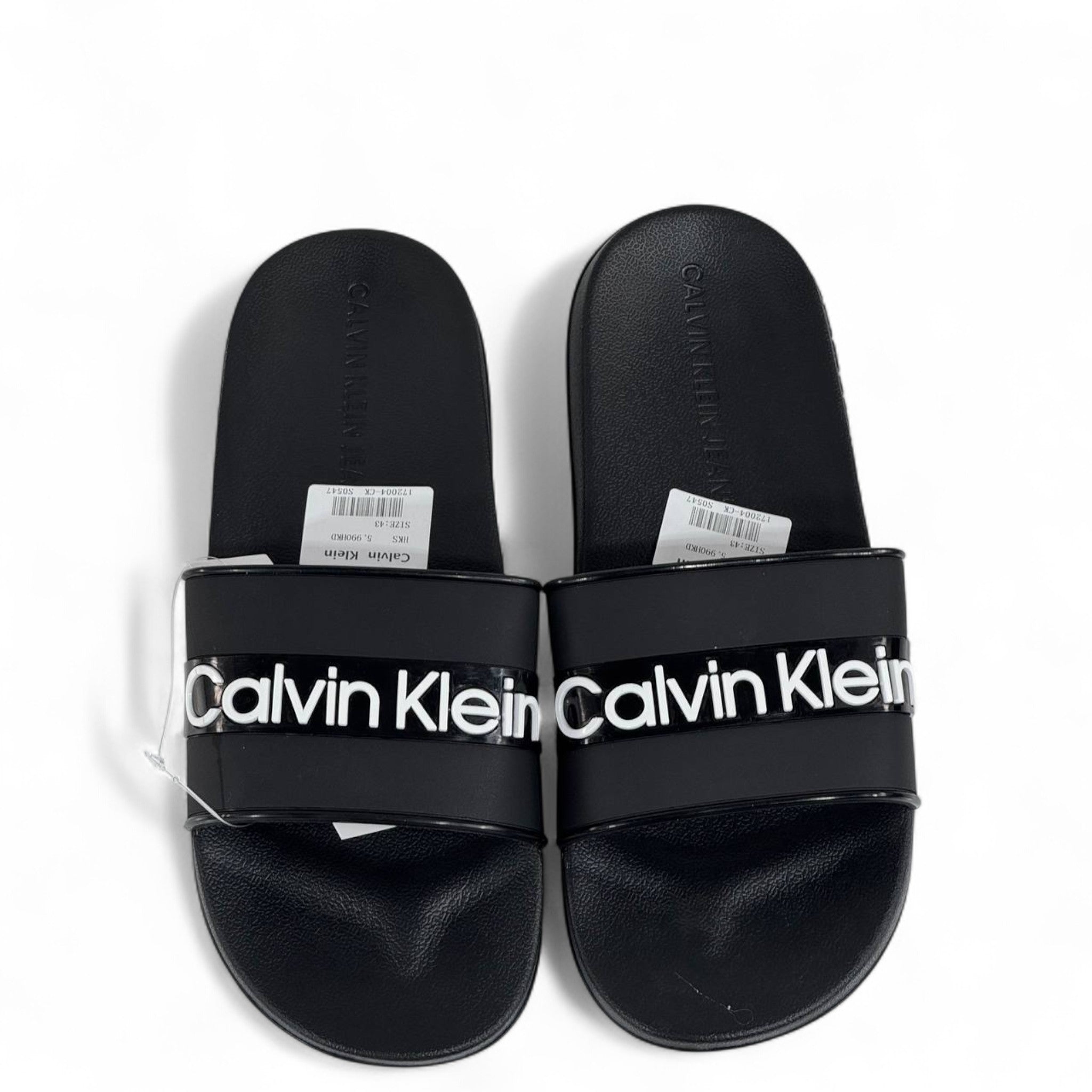 ✨ Calvin Klein Slides | Glossy Logo Band – Black