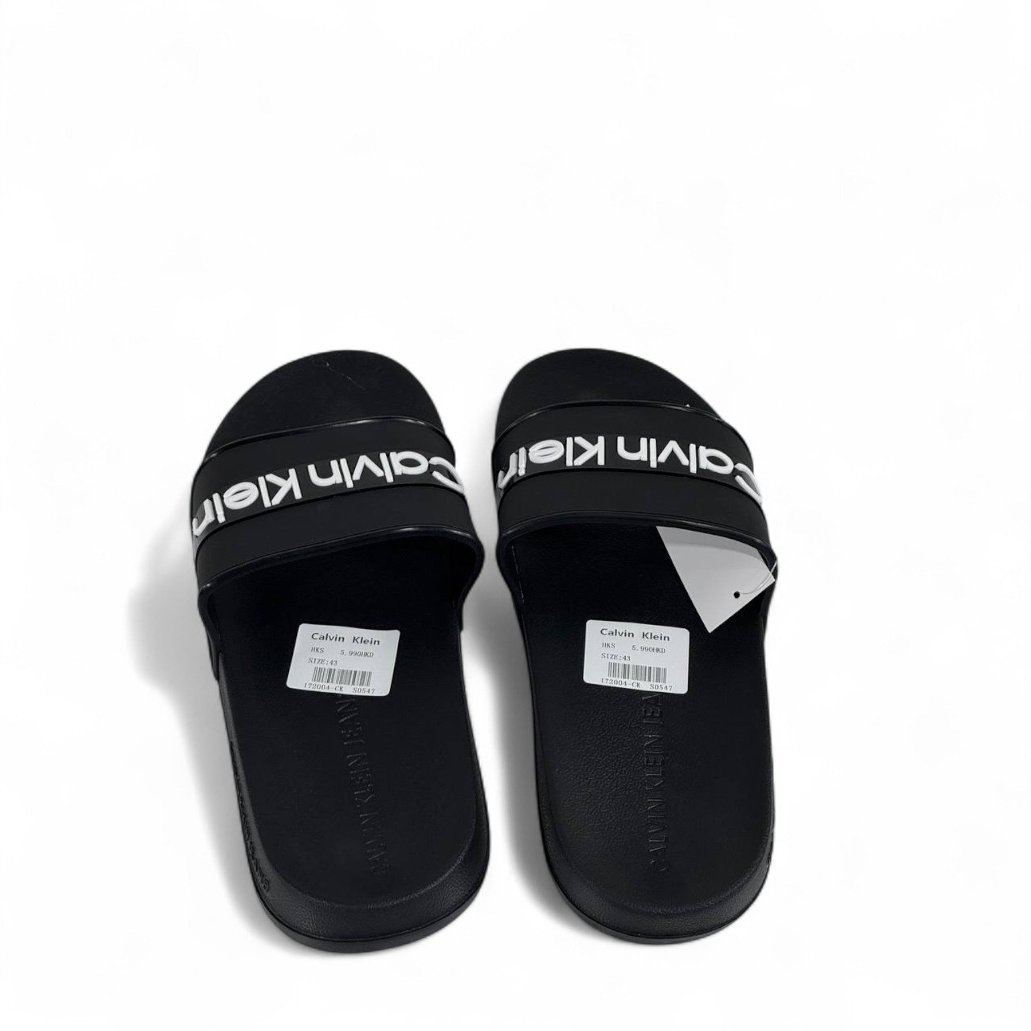 ✨ Calvin Klein Slides | Glossy Logo Band – Black