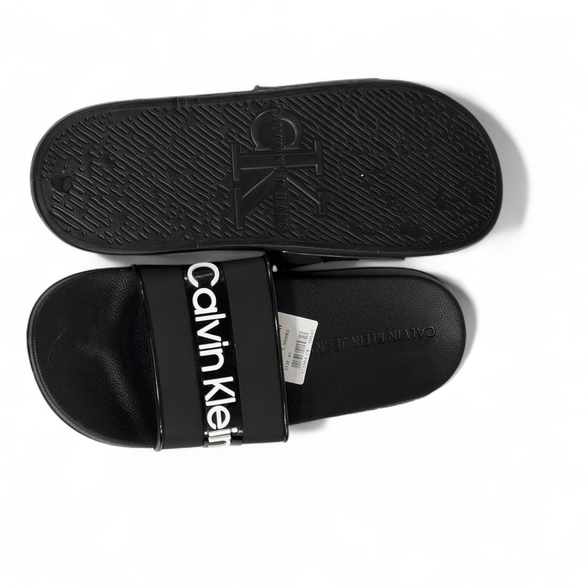 ✨ Calvin Klein Slides | Glossy Logo Band – Black