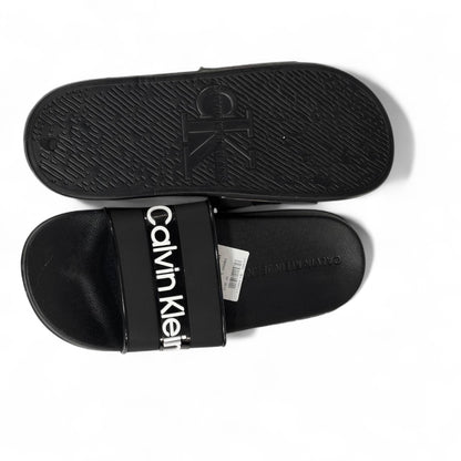 ✨ Calvin Klein Slides | Glossy Logo Band – Black