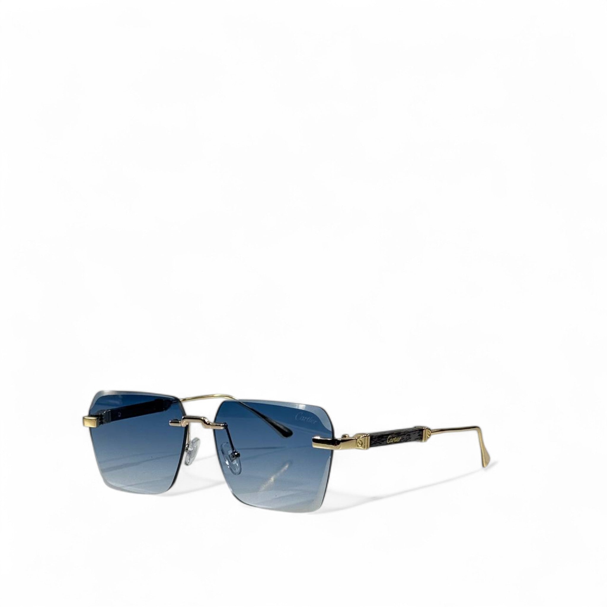 💎 Cartier Gold & Blue Gradient Sunglasses – Prestige Luxury Eyewear ✨🔹 | Unisex Designer Shades