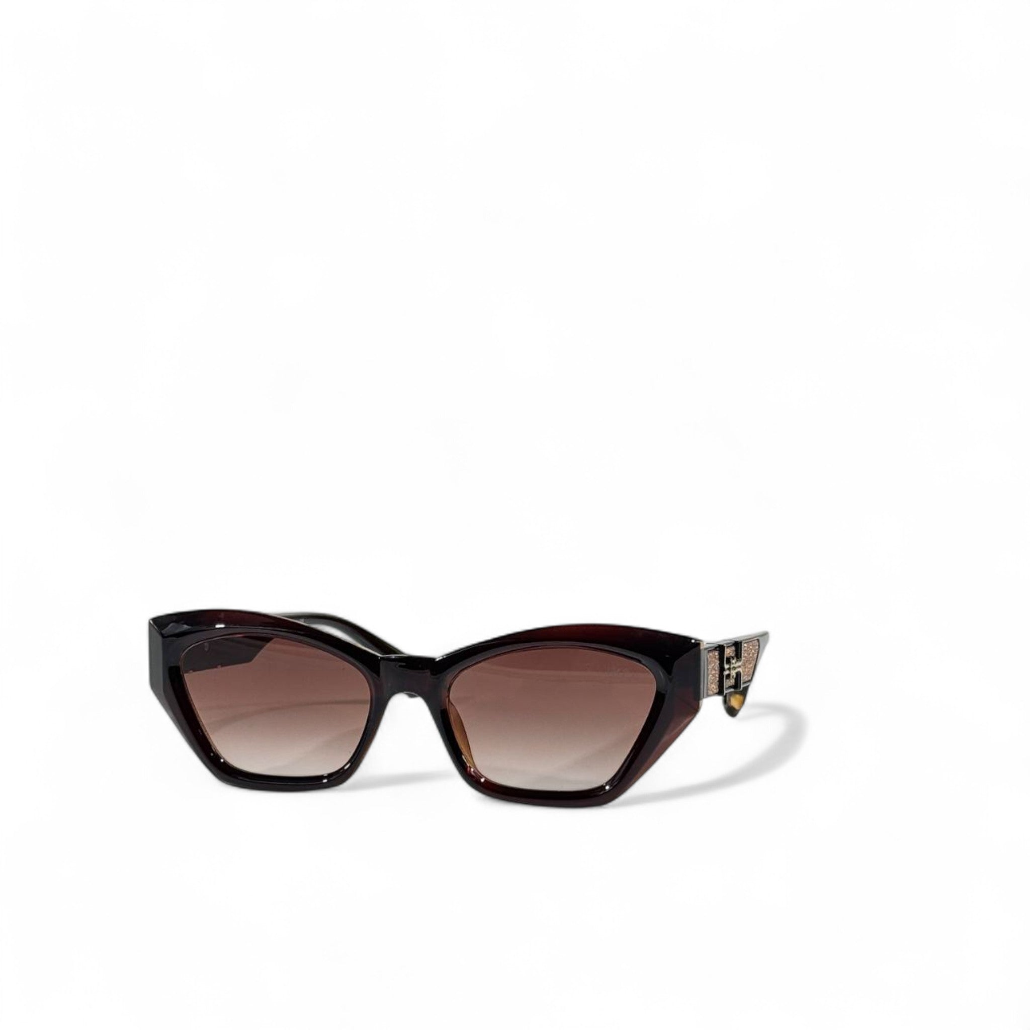 🕶️ Hermès Cat-Eye Sunglasses – Brown Gradient Lenses & Crystal H Temples ✨ | Luxury Designer Eyewear