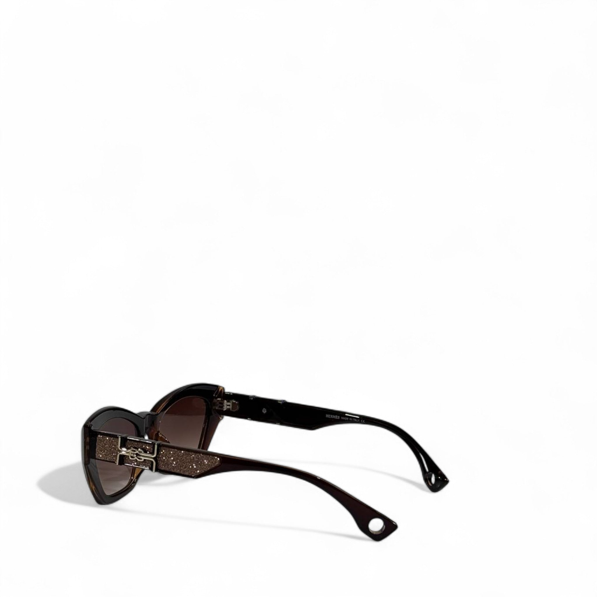 🕶️ Hermès Cat-Eye Sunglasses – Brown Gradient Lenses & Crystal H Temples ✨ | Luxury Designer Eyewear
