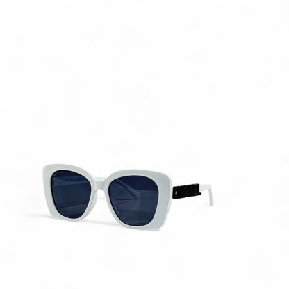 🤍 Chanel Square Cat-Eye Sunglasses – White Frame & Black CHANEL Logo | Luxury Designer Eyewear