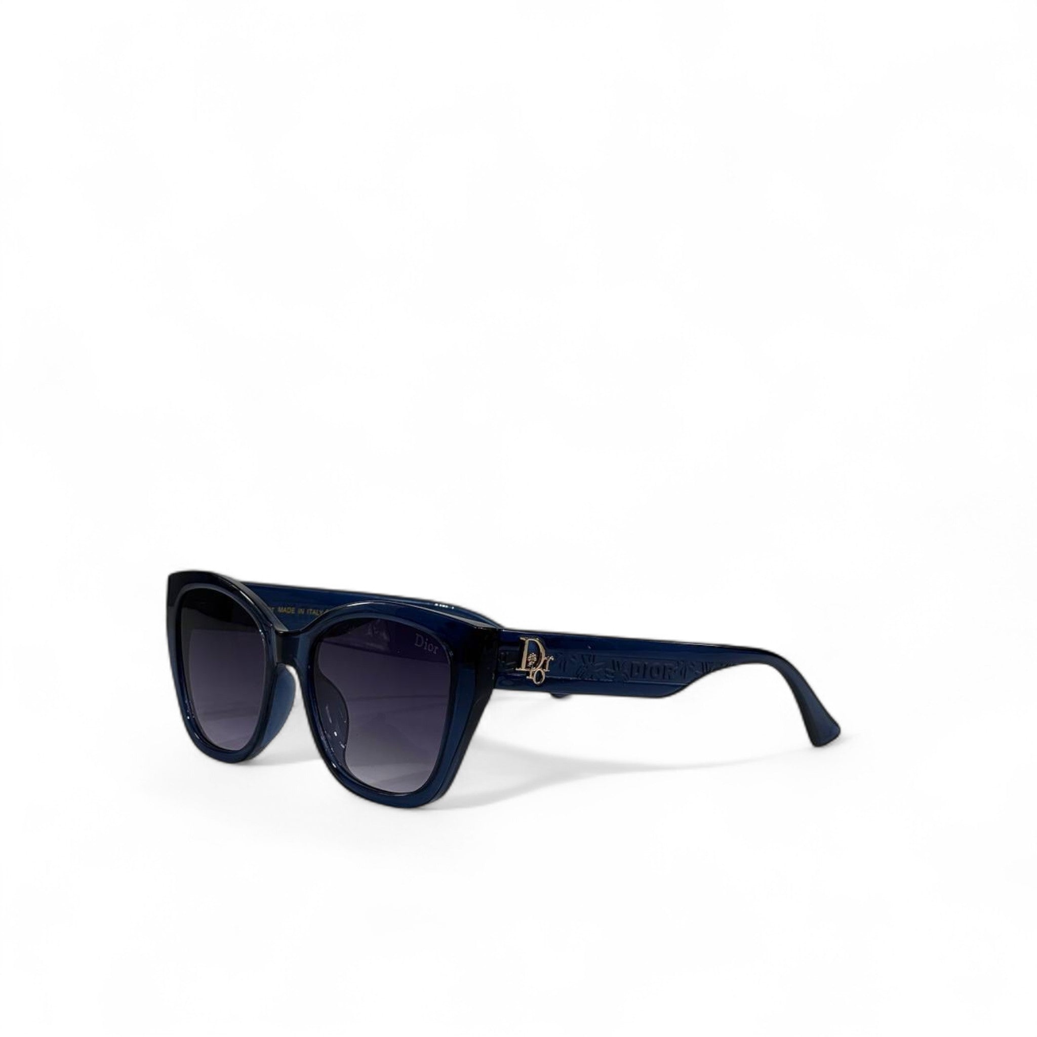 ✨ Dior Cat-Eye Sunglasses – Navy Blue / Gold Logo