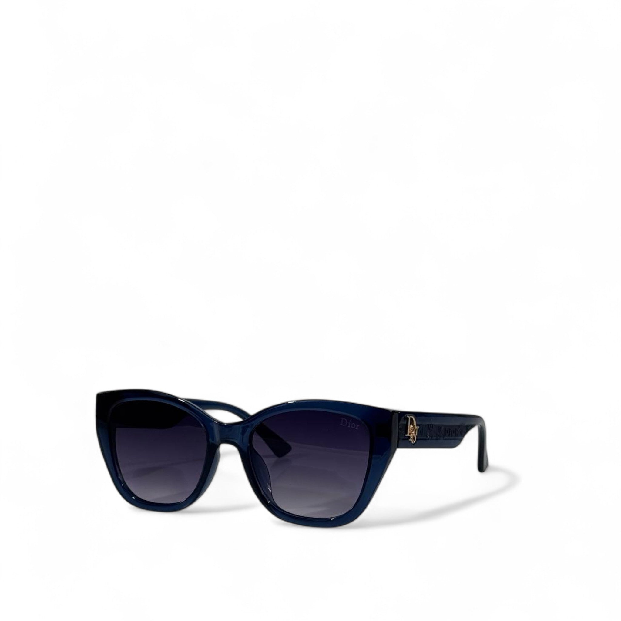 ✨ Dior Cat-Eye Sunglasses – Navy Blue / Gold Logo