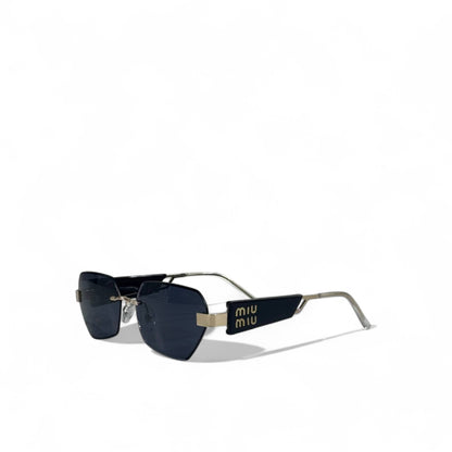 ✨ Miu Miu Geometric Sunglasses – Black & Silver