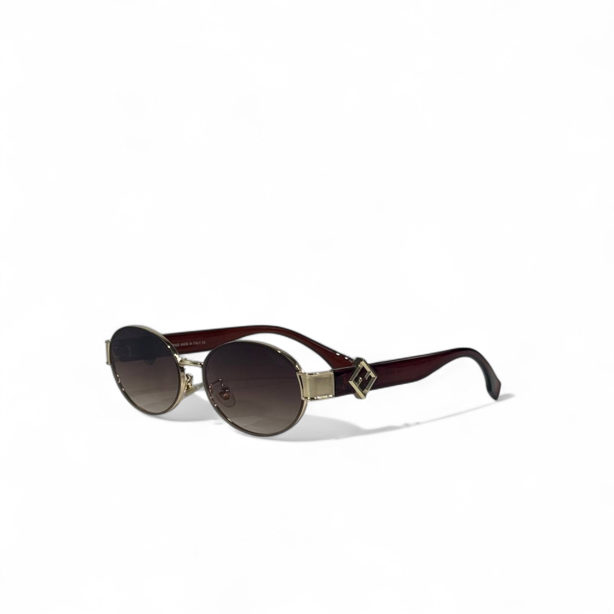 ✨ Fendi Burgundy Oval Sunglasses – Vintage Glamour