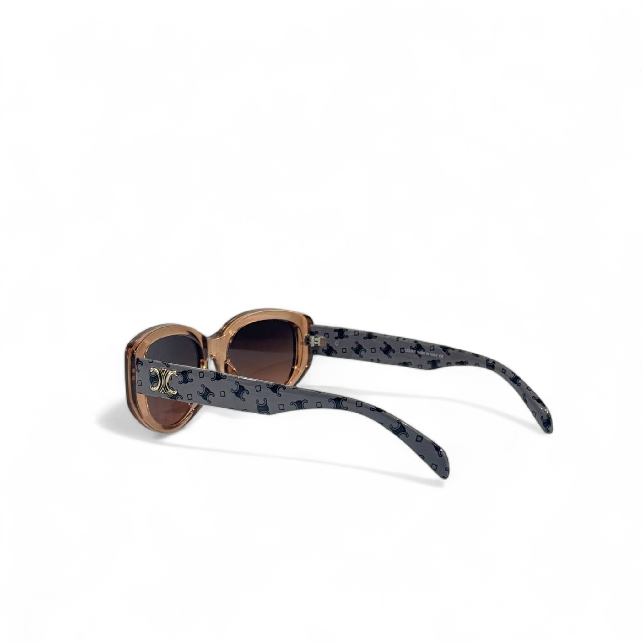 ✨ Céline Triomphe Oversized Cat-Eye Sunglasses – Brown & Monogram