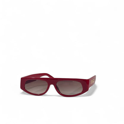 ✨ Gucci Rectangular Sunglasses – Burgundy Red with Gold Logo