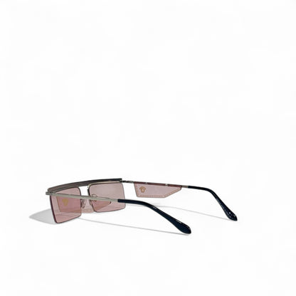 ✨ Versace Pink Shield Rectangular Sunglasses – Futuristic Edge