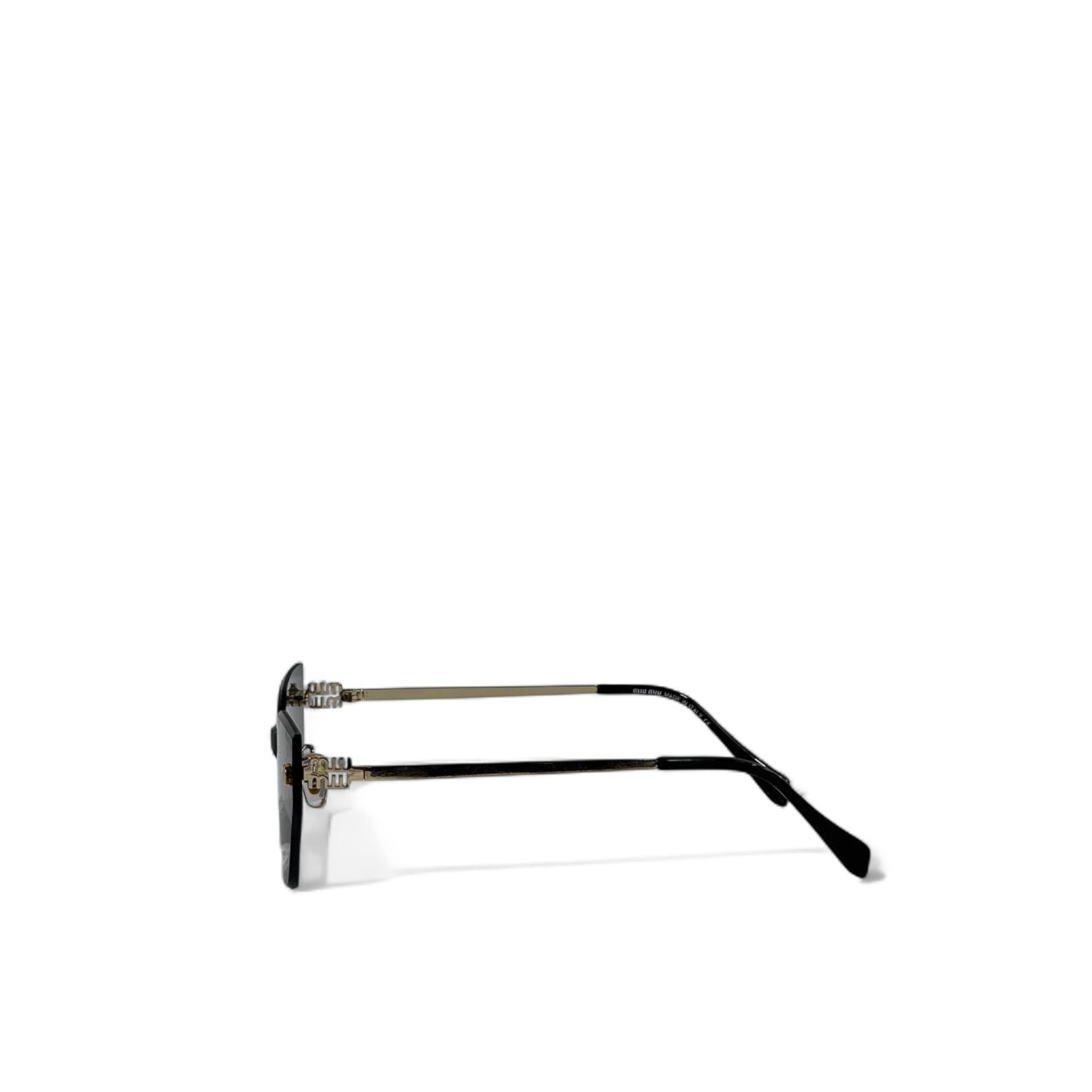 🔥 Miu Miu Rimless Butterfly Sunglasses – Black/Gold 🖤✨