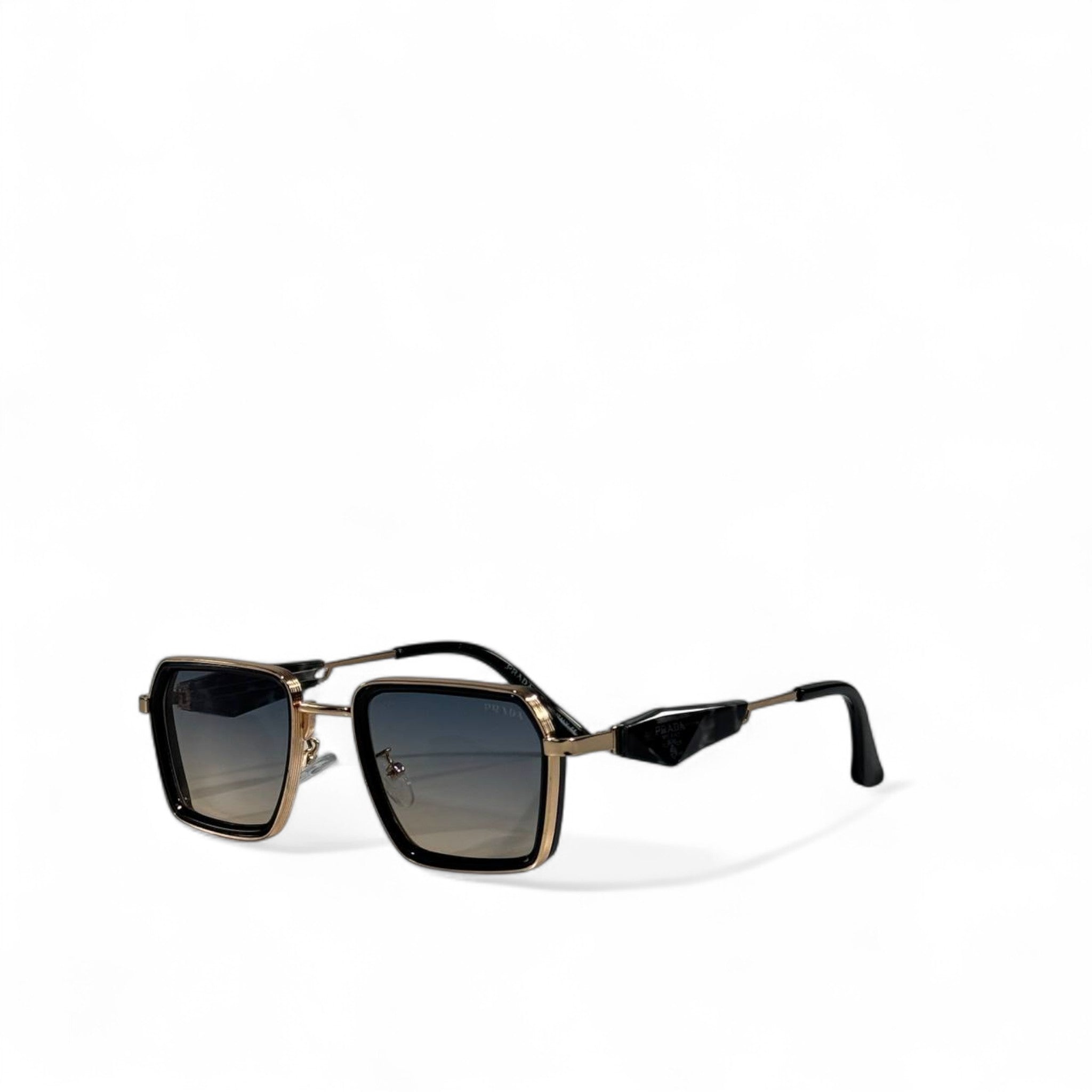 Prada Geometric Square Sunglasses 🕶️✨ | Black & Gold Luxury Eyewear