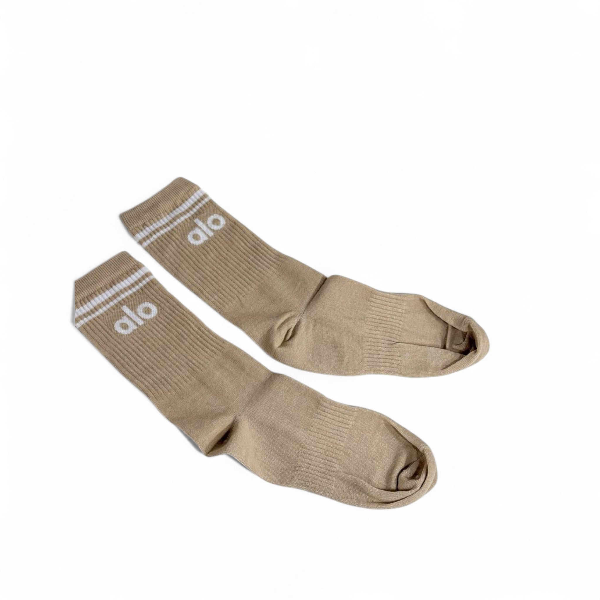 Alo Yoga Beige Crew Socks 🧦✨ | Neutral Activewear & Lifestyle Essential