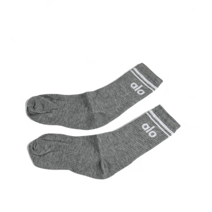 Alo Yoga Grey Crew Socks 🧦✨ | Sporty & Minimalist Lifestyle Essential