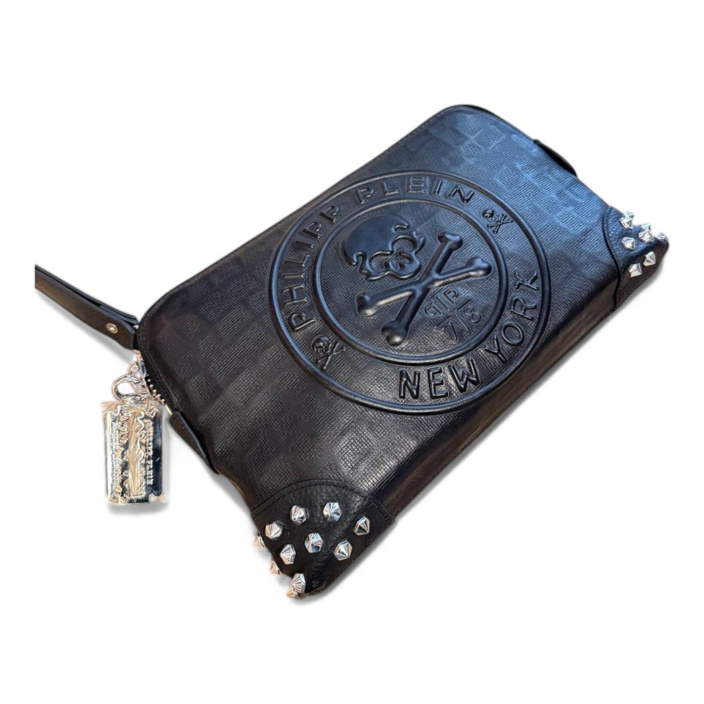 Philipp Plein Black Skull Embossed Clutch – New York Edition