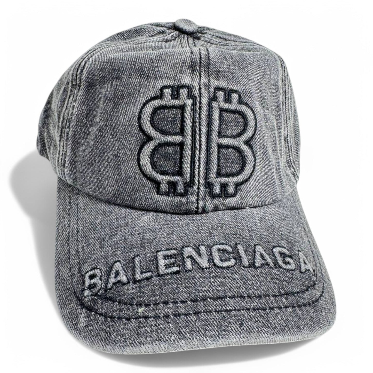 Balenciaga Washed Denim Cap – BB Embroidered Logo