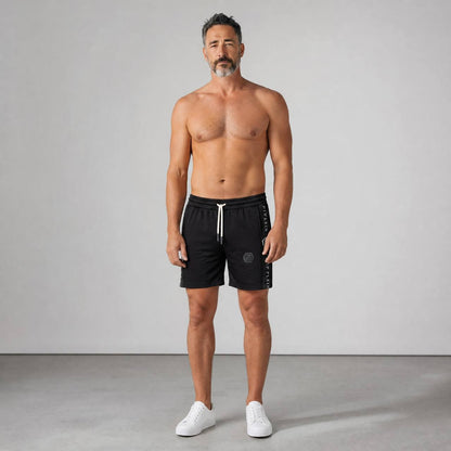 👑 Philipp Plein Signature Tape Shorts – Luxury Black Streetwear Edition