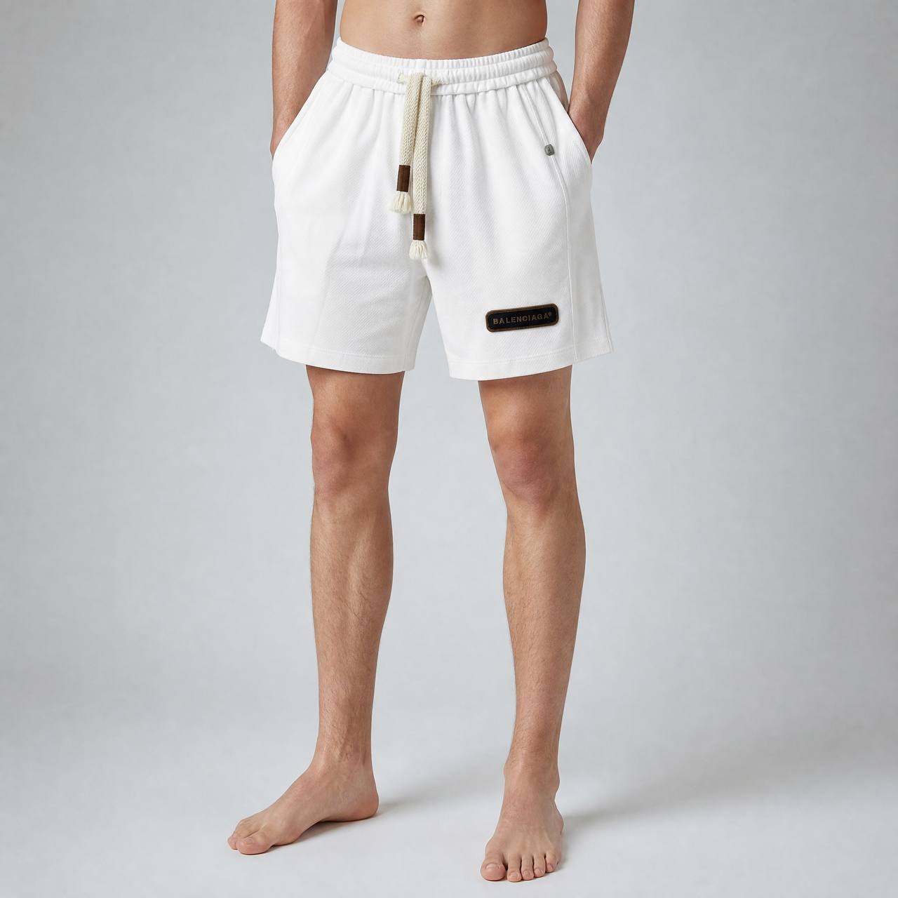 👑 Balenciaga Signature Logo Shorts – Luxury White Edition