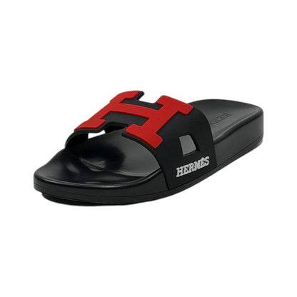 Hermes Chypre Slides – Black & Red Luxury Edition ❤️🖤