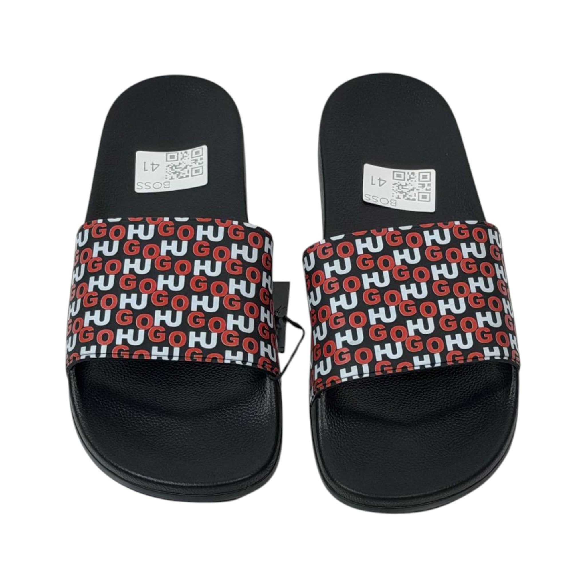 Hugo Logo Print Slides – Black Edition 🔥🖤