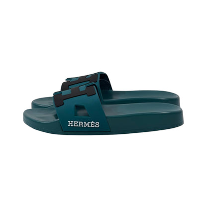 Hermes Chypre Slides – Deep Teal Luxury Edition 💙✨