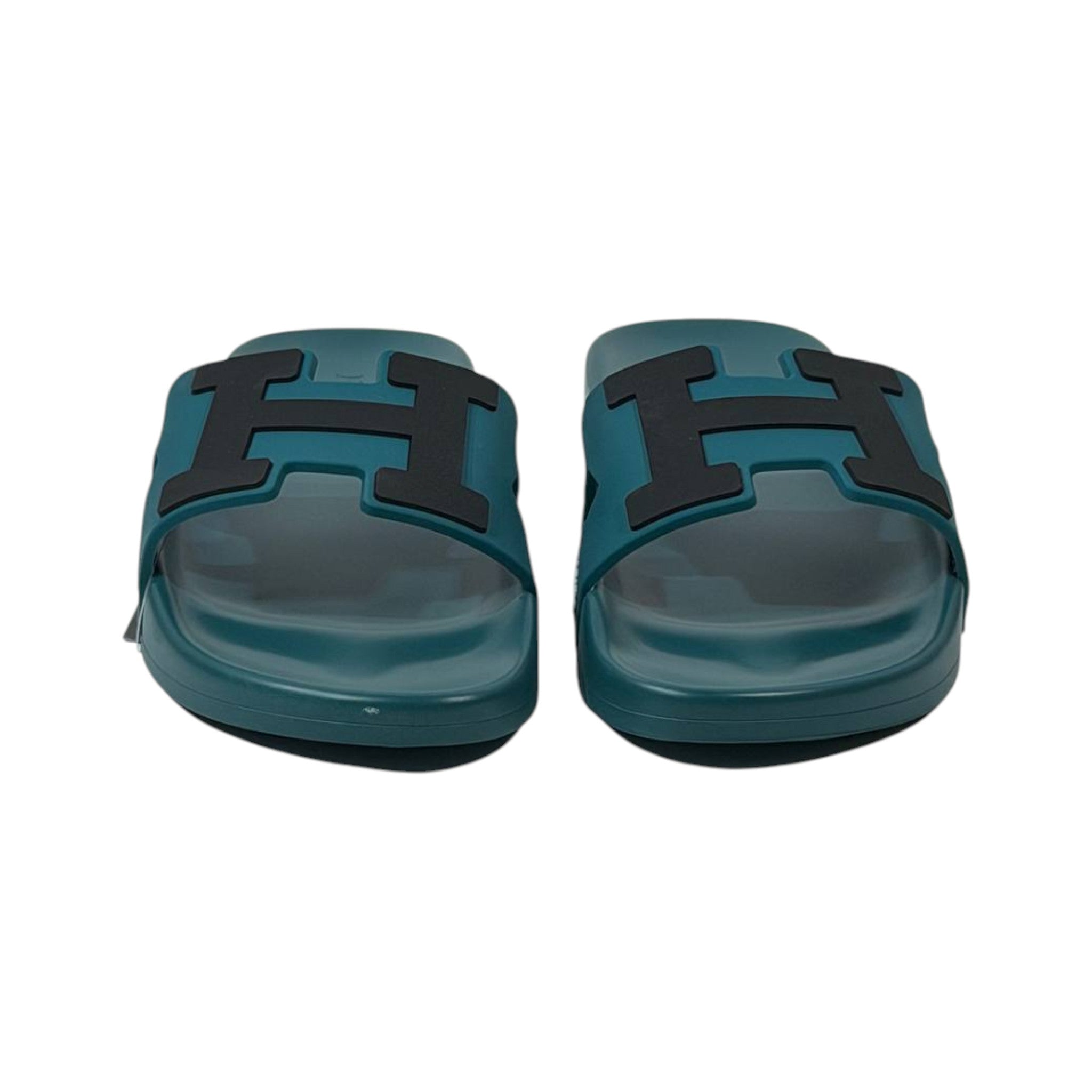 Hermes Chypre Slides – Deep Teal Luxury Edition 💙✨