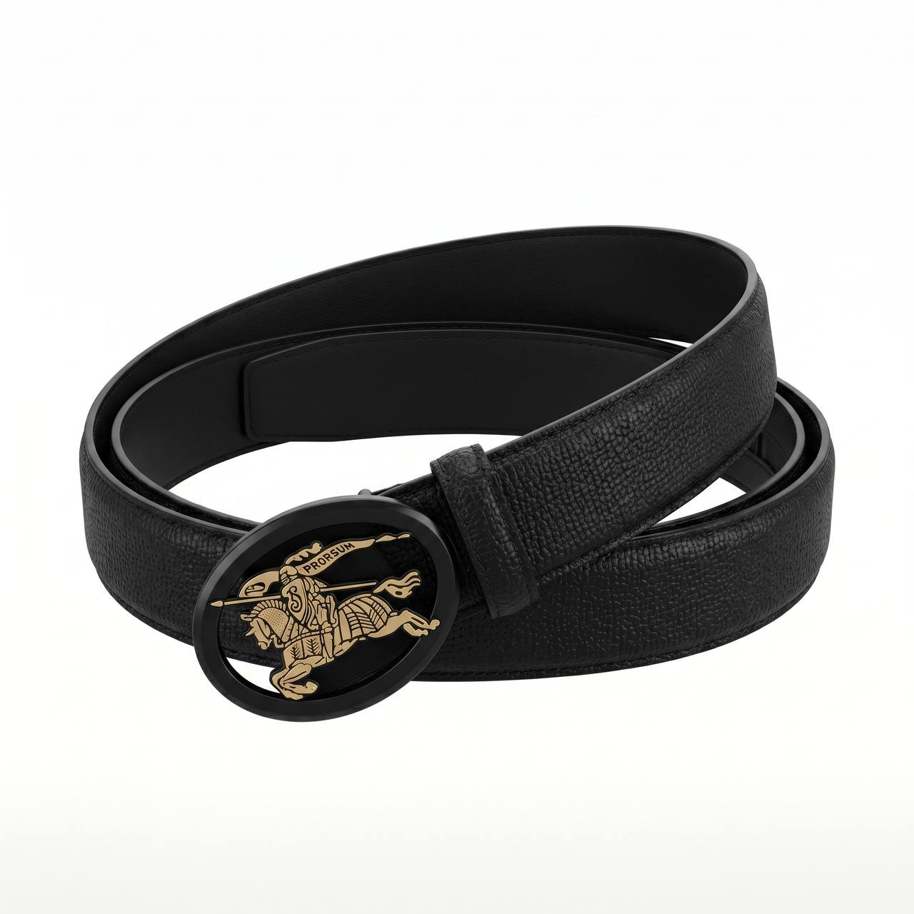 Burberry Prorsum Heritage Leather Belt – Black Gold Edition | 115 CM 🖤✨
