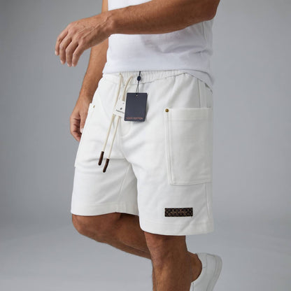 Louis Vuitton Monogram Utility Shorts – White Luxury Edition 🤍✨