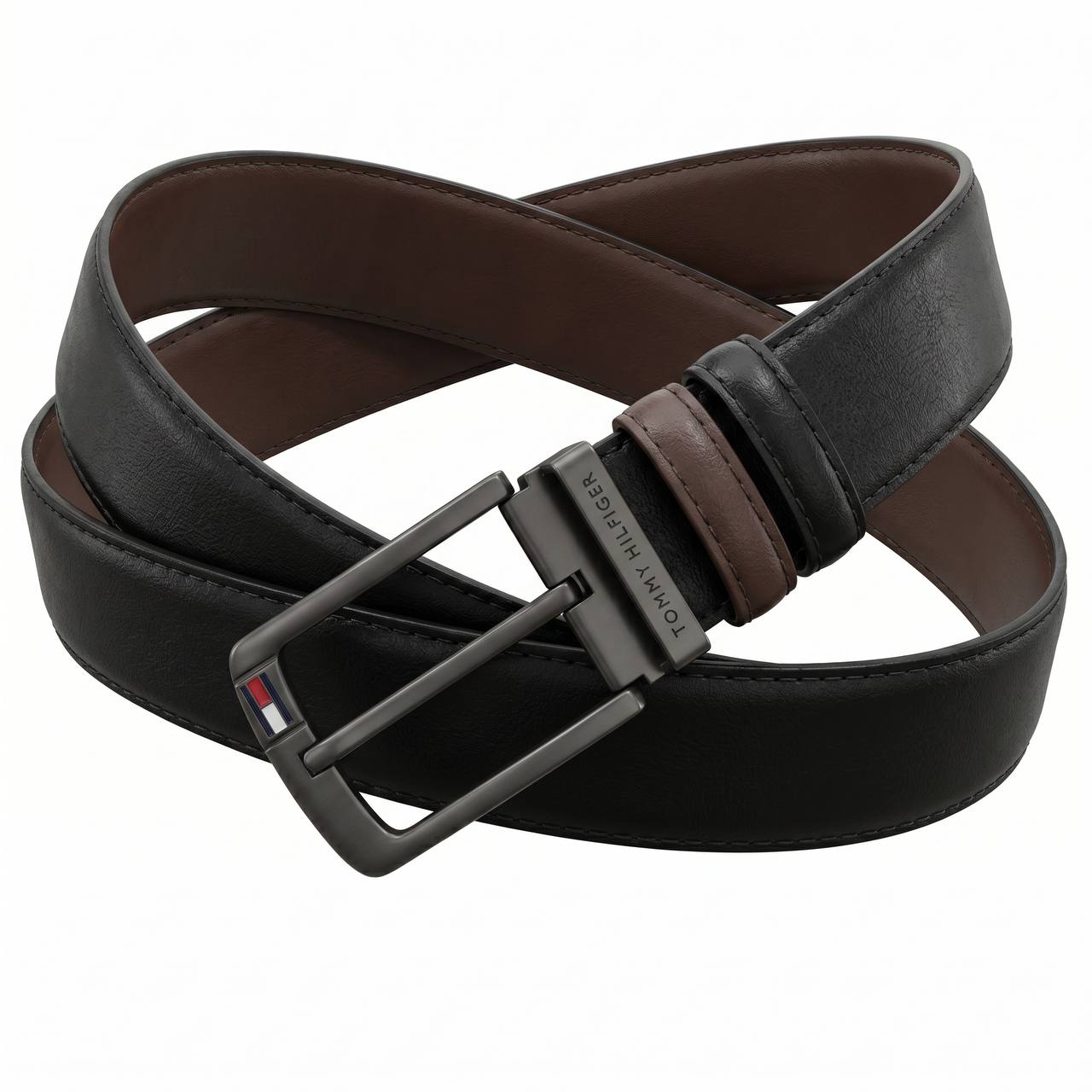 Tommy Hilfiger Reversible Leather Belt – Black & Brown | 125 CM 🇺🇸🖤🤎