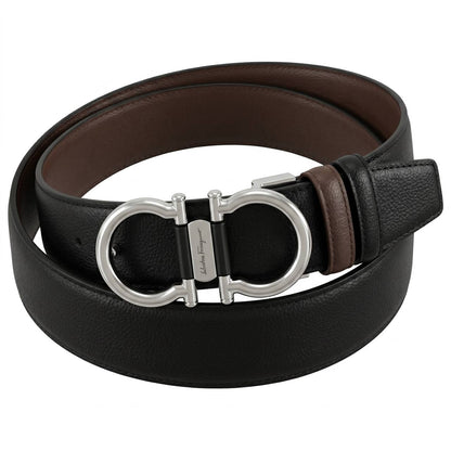 Salvatore Ferragamo Gancini Reversible Leather Belt – Black & Brown | 115 CM 🖤🤎✨