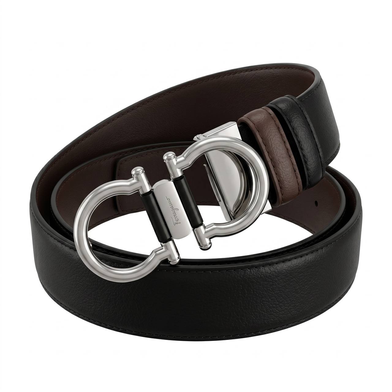 Salvatore Ferragamo Gancini Reversible Leather Belt – Black & Brown | 115 CM 🖤🤎✨