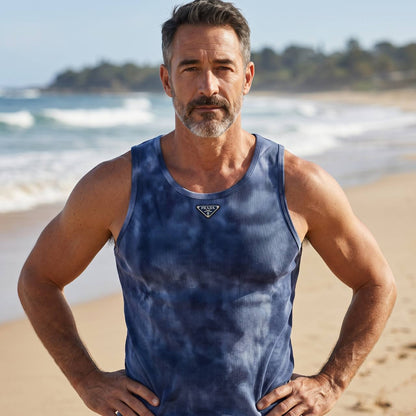 Prada Milano Tie-Dye Tank Top – Ocean Blue Edition 🌊💙