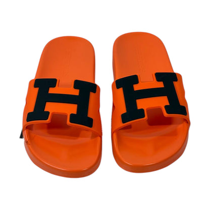 🧡 Hermes Chypre Orange H Slides – Iconic Luxury Summer Essential ✨