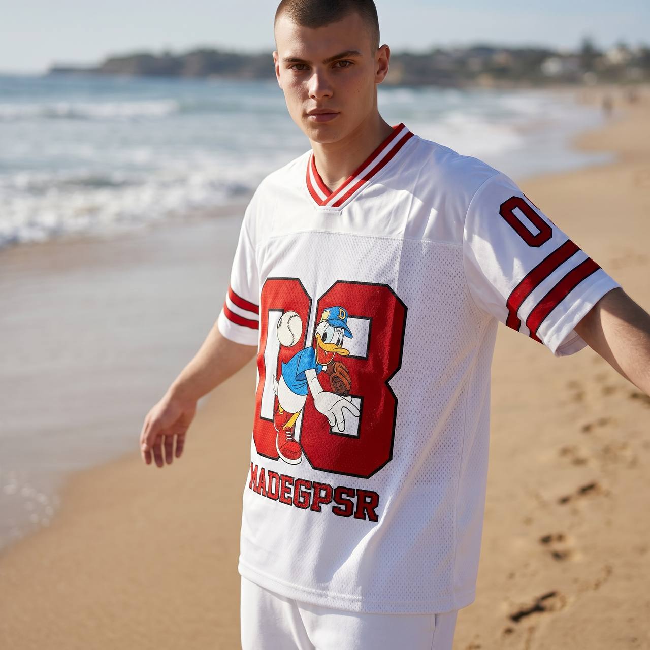 🏖️ Donald Duck 03 Oversized Beach Jersey – Vintage Cartoon Streetwear Edition 🦆🔥
